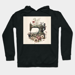 Vintage Sewing Machine with Flowers - No.1 Hoodie